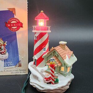Hallmark Keepsake Ornament Lighthouse Greetings 2003 Light-Up Magic Christmas
